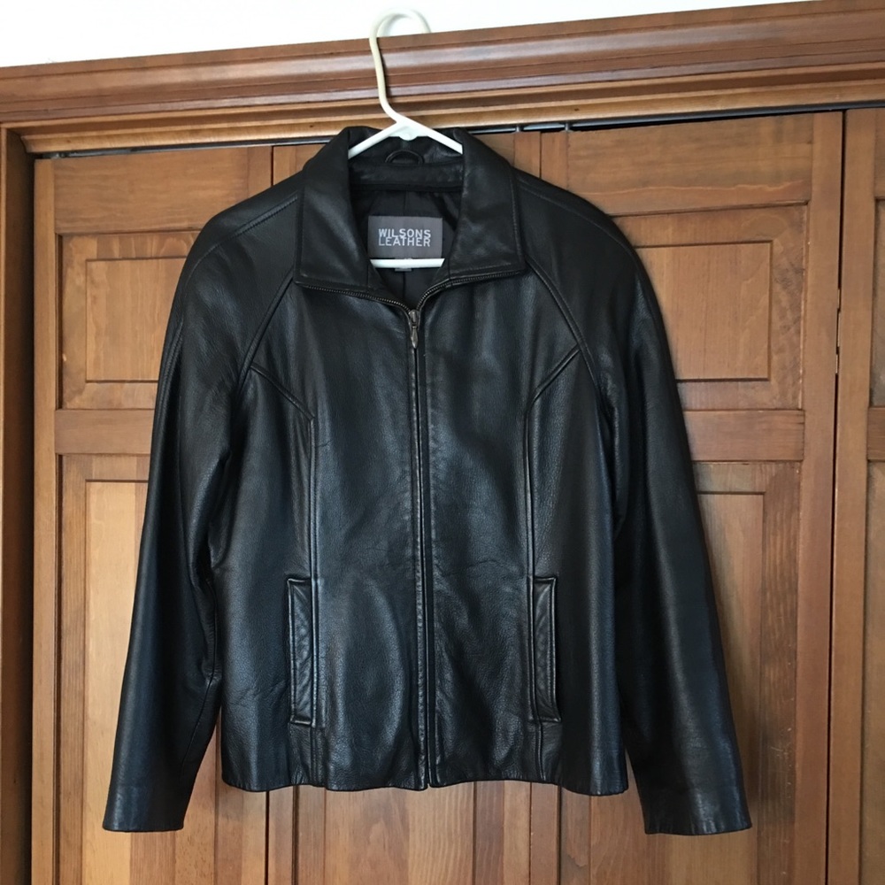 Black leather jacket